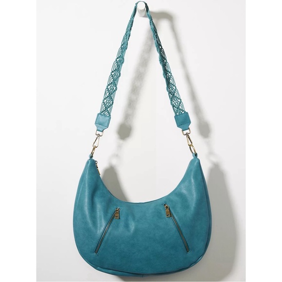 Anthropologie Handbags - Anthropologie Crescent Teal Slouchy Tote Bag NWT
